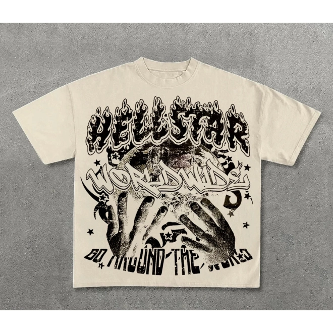 product Image for Vintage Hellstar Worldwide Print Graphic Cotton T-Shirt