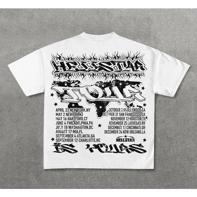 Additional Image for Vintage Hellstar Worldwide Print Graphic Cotton T-Shirt