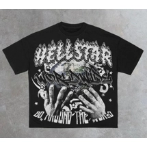Vintage Hellstar Worldwide Print Graphic Cotton T-Shirt