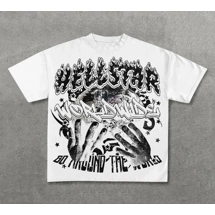 Vintage Hellstar Worldwide Print Graphic Cotton T-Shirt