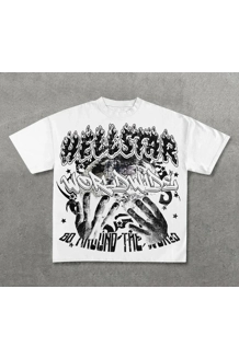 Vintage Hellstar Worldwide Print Graphic Cotton T-Shirt