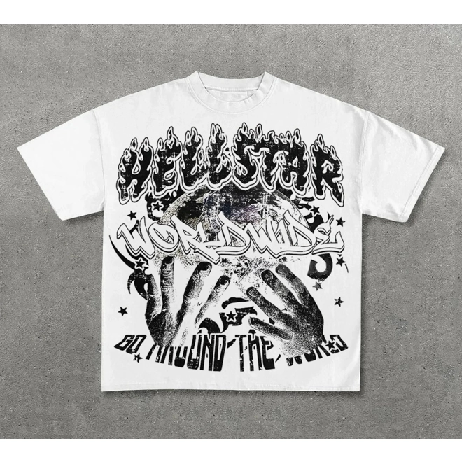 product Image for Vintage Hellstar Worldwide Print Graphic Cotton T-Shirt