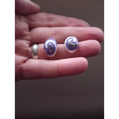 Vintage violet swirl clip on earrings