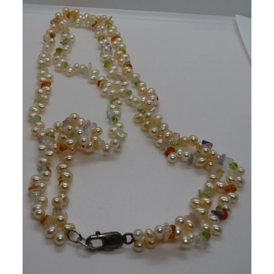 Double strand faux pearl and glass necklace Double strand faux pearl and glass necklace
