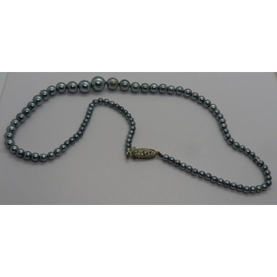 Silver faux pearl necklace