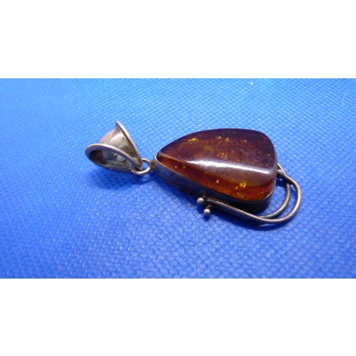 Hallmarked silver and amber pendant Hallmarked silver and amber pendant
