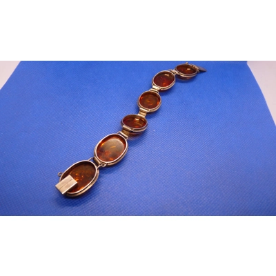 Silver and amber vintage bracelet