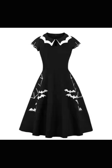 1950's vintage bat dress in black plus size