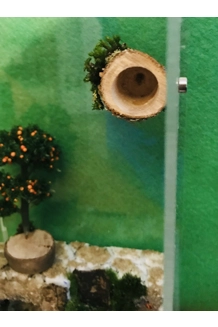 spider/reptile hide Wooden Log with magnets Jump..