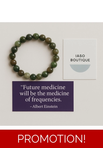 Indian Agate Solfeiggo Imprinted Frequency Beaded Bracelet