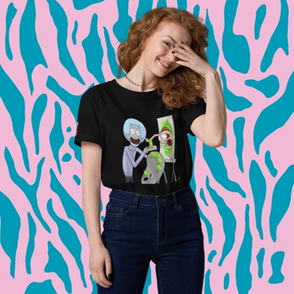 Rick and Morty Bob Ross tee shirt
