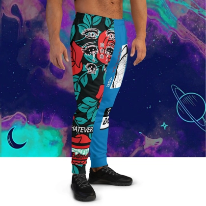 "Whatever" men's recycled all over print Men's Joggers