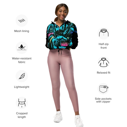 "Oh my captain my captain" Women's Crop top wind reaker