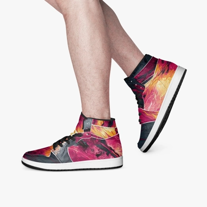 itshisuteri co Leather High Top "Thermal Lens" Skate Shoes