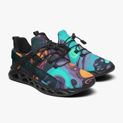 "Bio-organic" Cinch Lace Mesh Knit Running Shoes