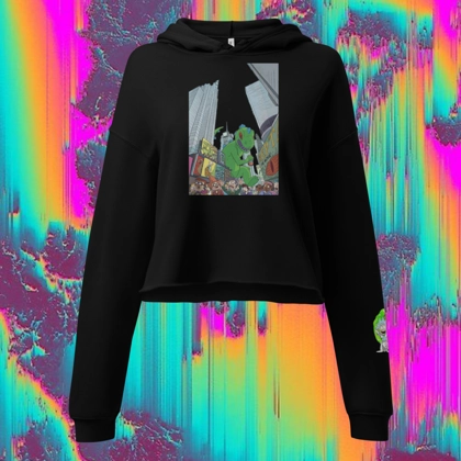 Women's "raging reptar" Crop Top Hoodie