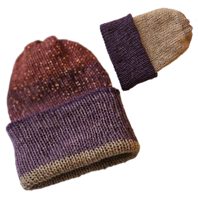 Simple Beanie - Orange, Purple, Cream, Sparkles Simple Beanie - Orange, Purple, Cream, Sparkles