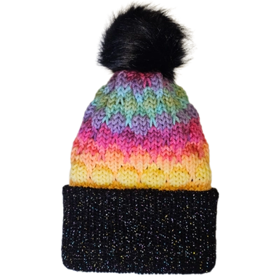 Colorful Bubble Beanie with pompom Colorful Bubble Beanie with pompom