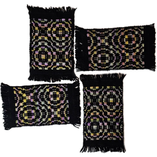 Handwoven Coasters – Medium Rectangle - Set of 4