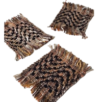 Small Coasters Orange and black, set of 4