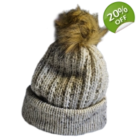 Pompom Beanie Double Layer Ribbed