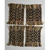 Small Coasters Orange and black, set of 4