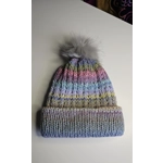 Pompom Beanie Double Layer  Ribbed  - Wool