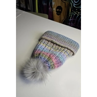 Pastel Beanie Ribbed and Pompom Wool Pastel