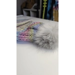 Pompom Beanie Double Layer  Ribbed  - Wool