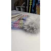 Pastel Beanie Ribbed and Pompom Wool Pastel