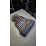 Pompom Beanie Double Layer  Ribbed  - Wool