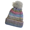 Pompom Beanie Double Layer  Ribbed  - Wool