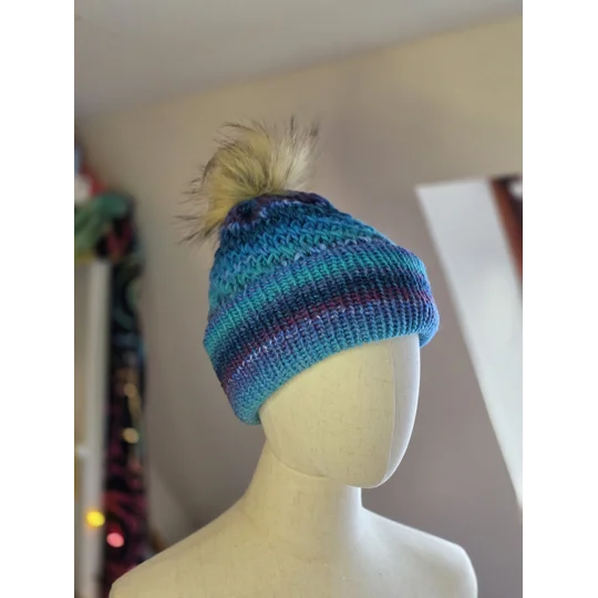 Pompom Beanie - Double Layer - Wool