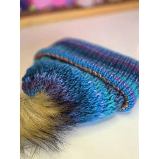 Pompom Beanie - Double Layer - Wool