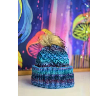 Pompom Beanie - Double Layer - Wool