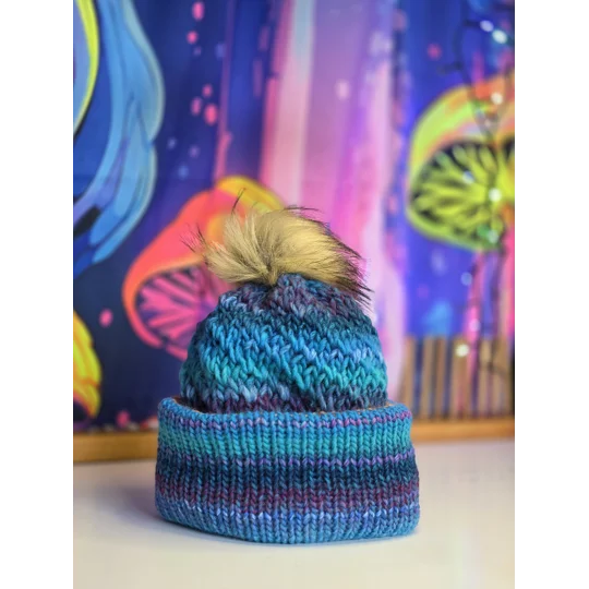 Pompom Beanie - Double Layer - Wool