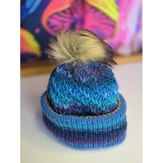 Pompom Beanie - Double Layer - Wool