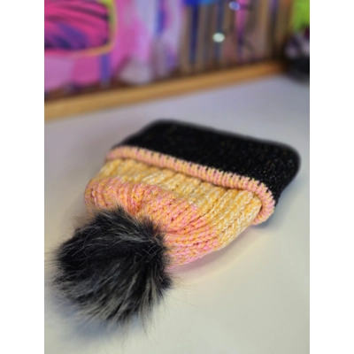 Pompom Beanie - Double Layer - Shiny Brim