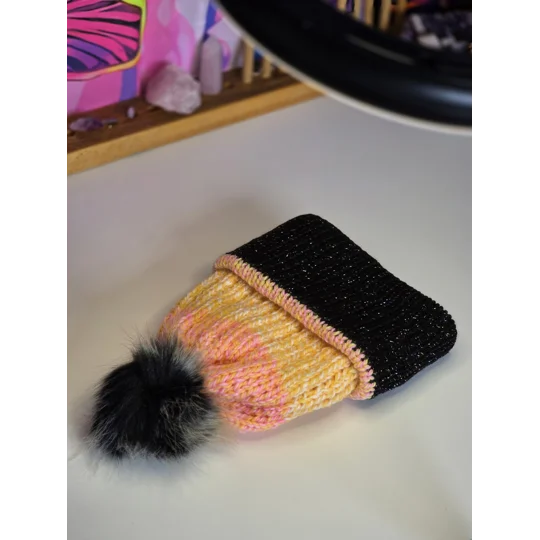Pompom Beanie - Double Layer - Shiny Brim