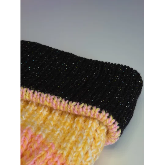 Pompom Beanie - Double Layer - Shiny Brim