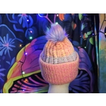 Beanie Pastel Pompom Ribbed Yello Pink Green