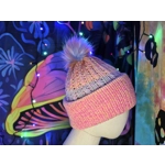 Beanie Pastel Pompom Ribbed Yello Pink Green