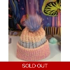 Beanie Pastel Pompom Ribbed Yello Pink Green