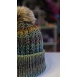 Pompom Beanie - Double Layer Ribbed - Wool
