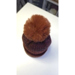 Pompom Beanie - Lightweight -  Double Layer - Simple - rusty / gray / glitter