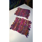 Handwoven Wool Coasters - Colourburst Edition (set of 2)