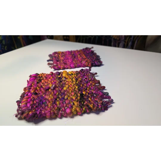 Handwoven Wool Coasters - Colourburst Edition (set of 2)