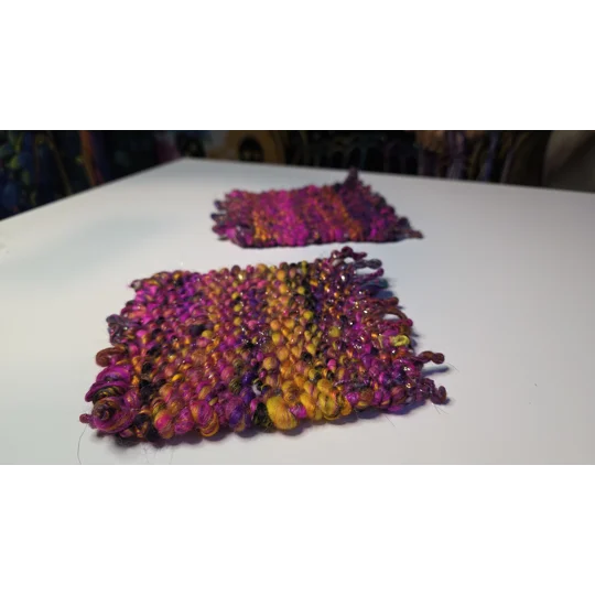 Handwoven Wool Coasters - Colourburst Edition (set of 2)
