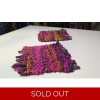 Handwoven Wool Coasters - Colourburst Edition (set of 2)