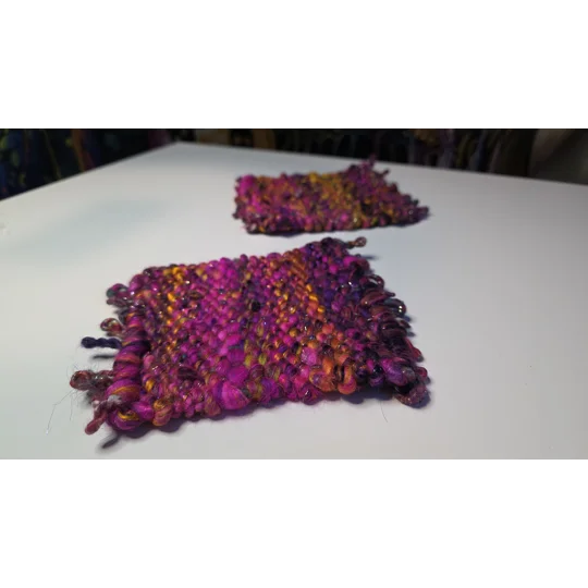 Handwoven Wool Coasters - Colourburst Edition (set of 2)